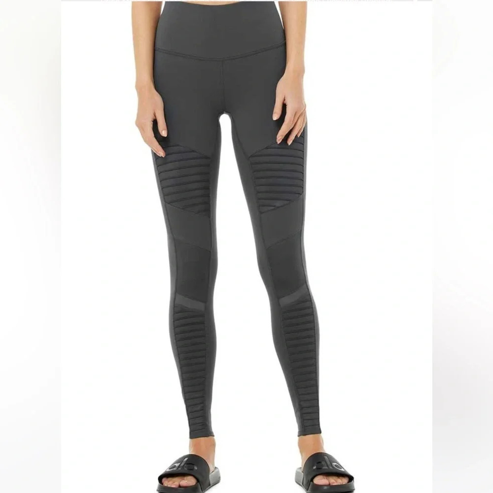 NWOT ALO Yoga High Waist Moto Legging Anthracite Grey Activewear Women’s Small